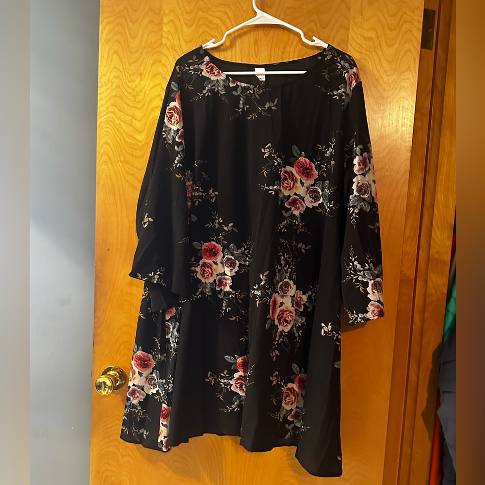 Floral black dress